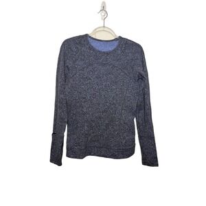 Lululemon Cypress Kiss Long Sleeve Pullover Fusion Black Violet Viola Women 8